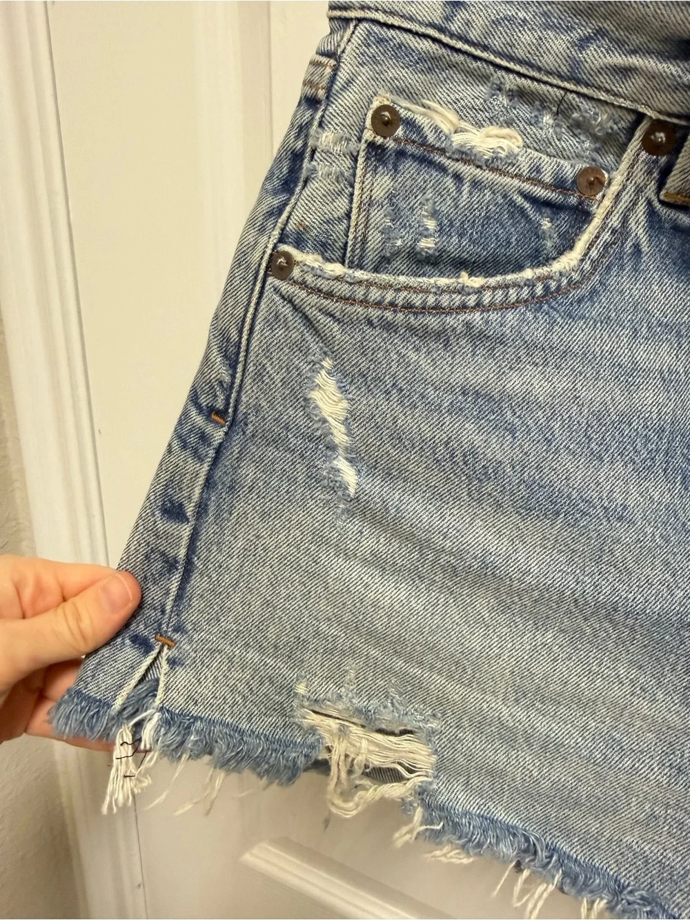Agolde Denim Cut Off Shorts